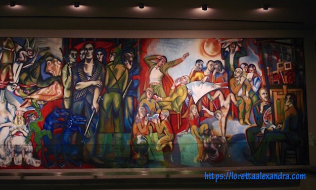 Mural in the basement of the DDR Museum, Karl-Liebknecht-Str. 1, 10178 Berlin.