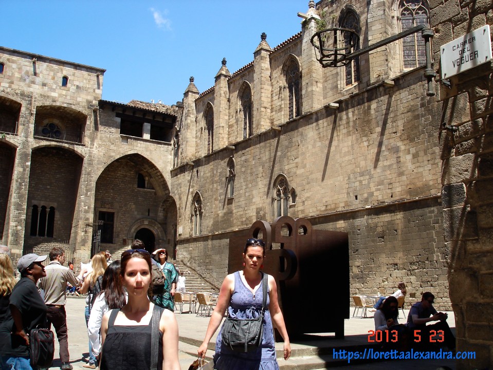 Behind the Basilica of La Mercè in the Barrio Gotico quarter of old Barcelona