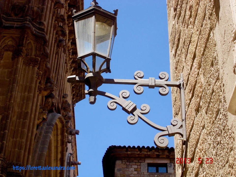 Behind the Basilica of La Mercè in the Barrio Gotico quarter of old Barcelona