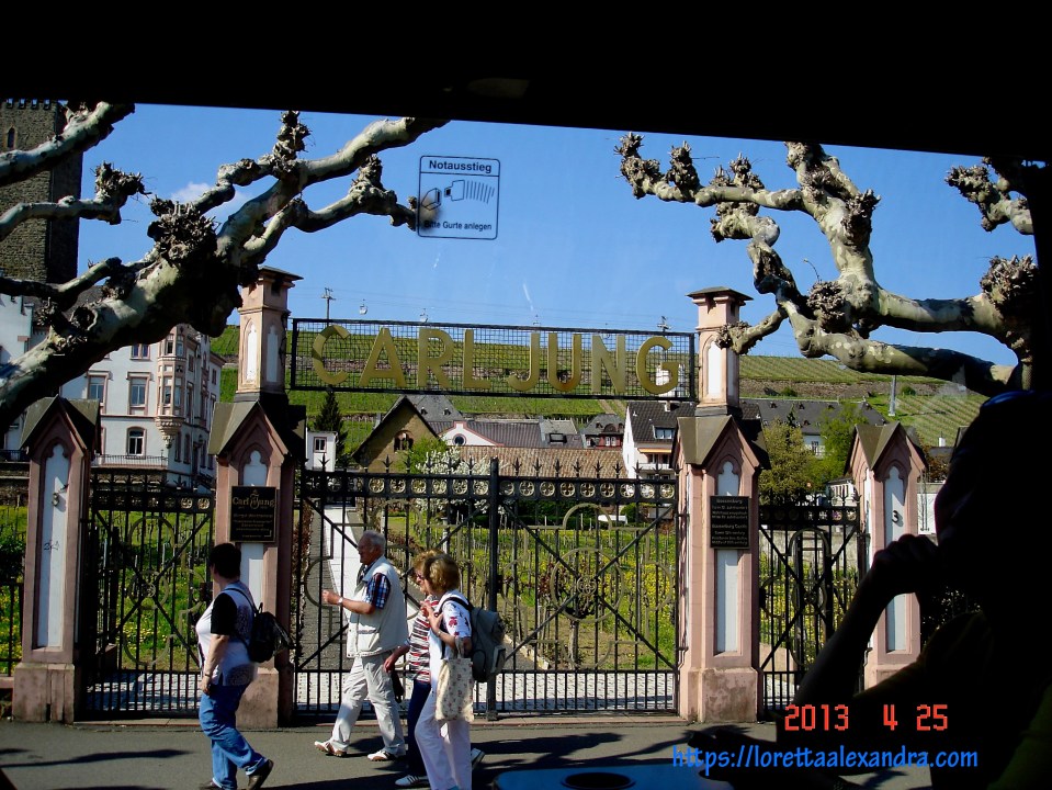 Aboard the bus from Frankfurt, heading to the Rhine Valley.