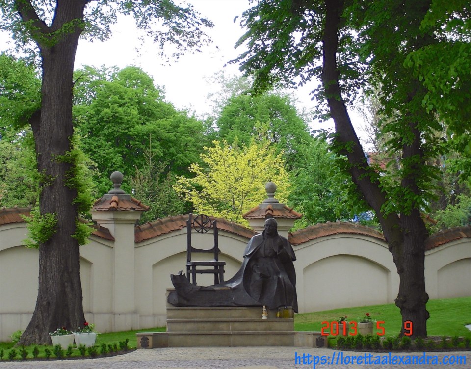 Statue of Pope John Paul II, on the grounds of On the Rock Church and the monastery - Skałeczna 15, Kraków