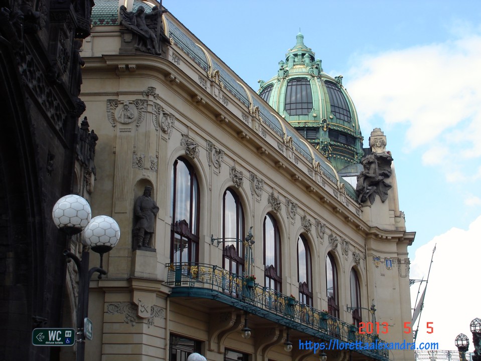 Detail, façade of Municipal House, Prague