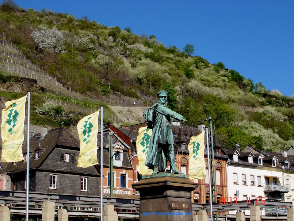 The Bluecher Monument in the Upper Middle Rhine Valley, in The Village of Kaub.