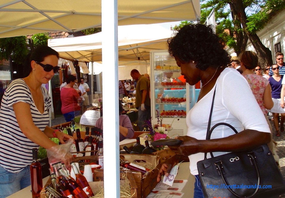 Lalam, shopping at the outdoor market in Szentendre, north of Budapest
