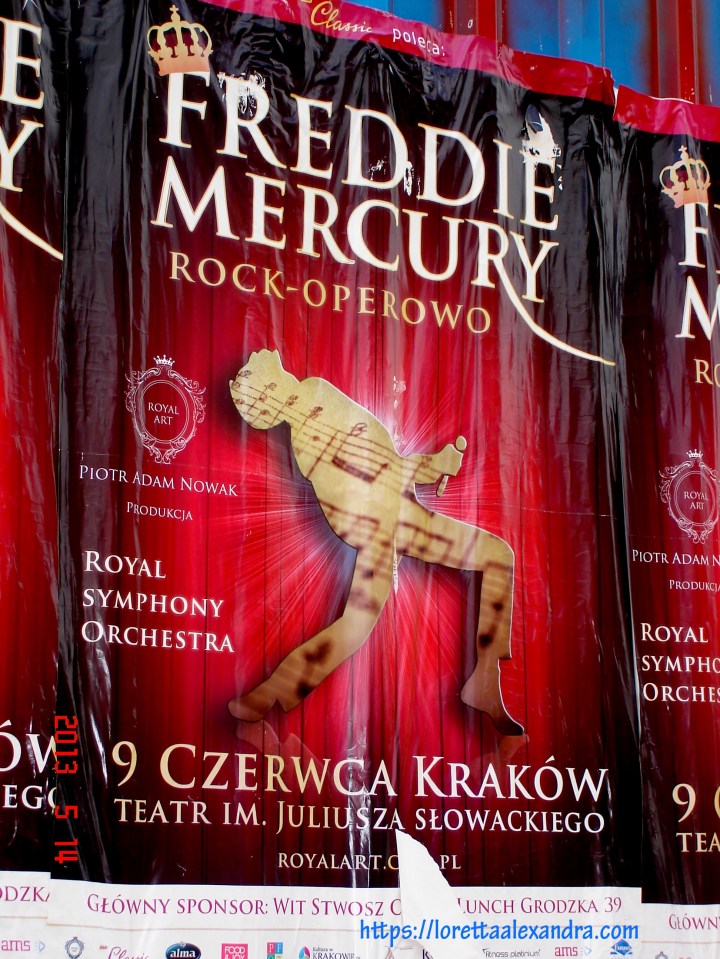 An old Freddie Mercury concert poster in Kazimierz