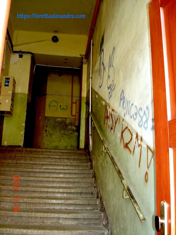 Inside stairs of apartment building in Kazimierz