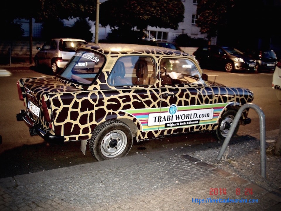 A Trabant “Trabe” – outside the Trabe-World Sightseeing Tour Agency.