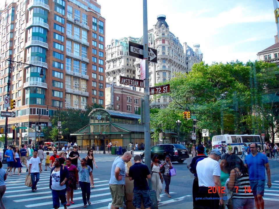 72nd Street, where Broadway and Amsterdam cross