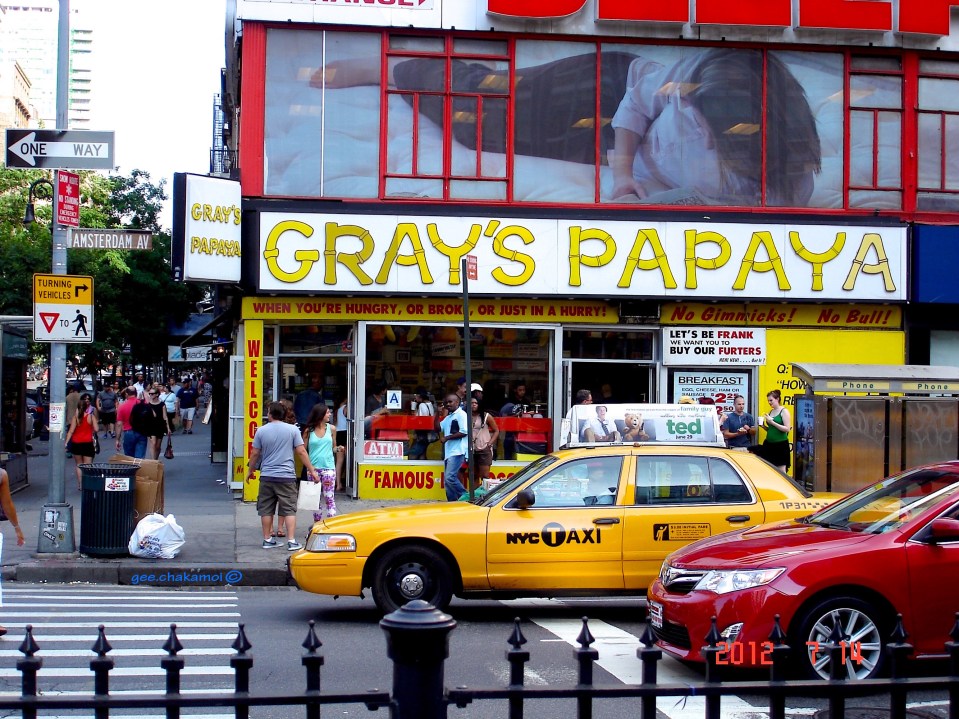 Can’t visit New York without a stop at Gray’s Papaya