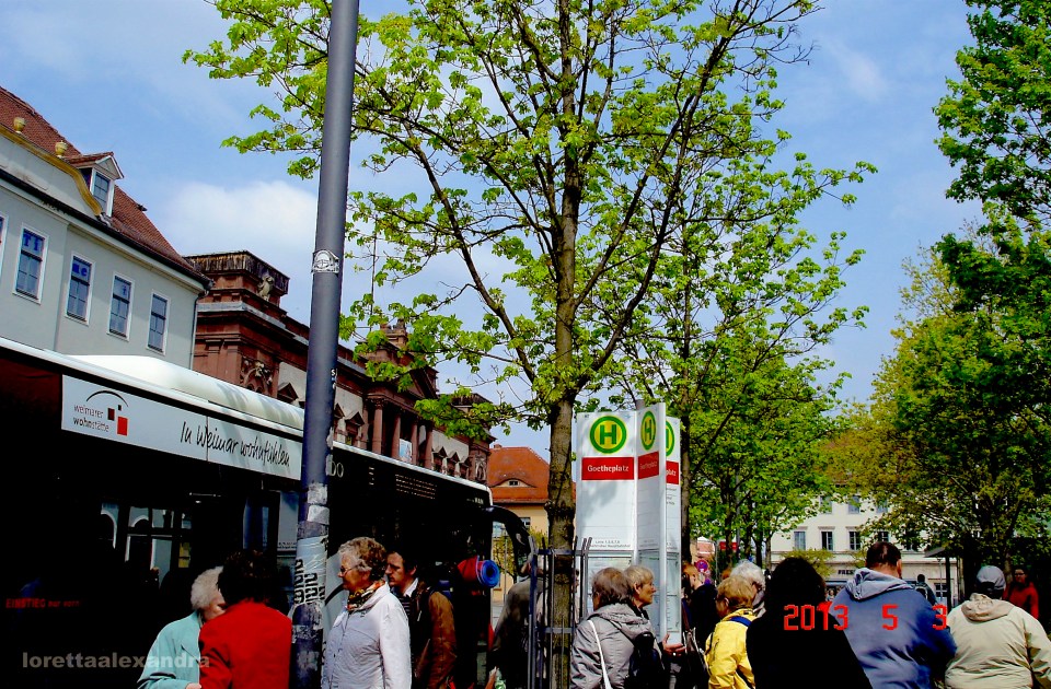 Goetheplatz. The bus for Buchenwald starts here.