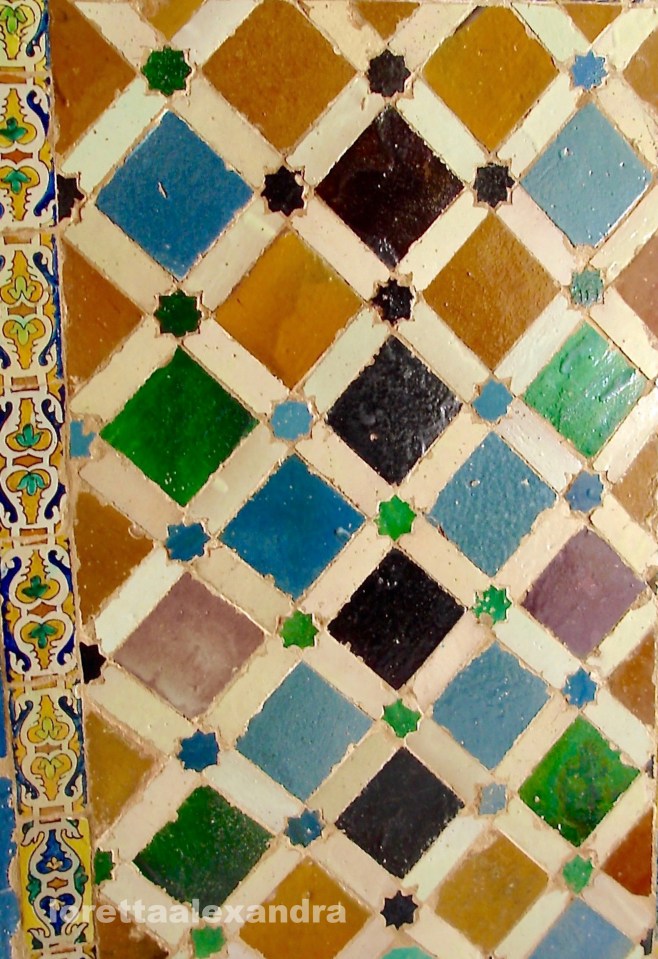 Moorish tiles - inside the Alhambra.