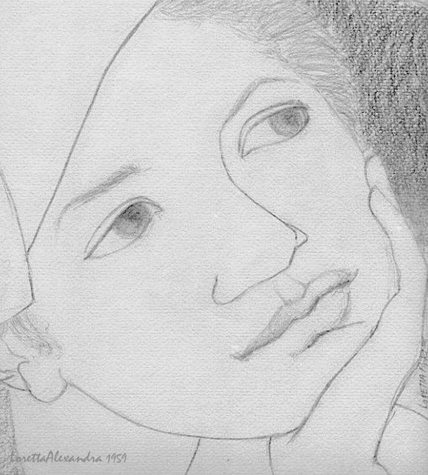 Self-Sketch, 1959, pencil on paper.