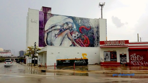 2012 mural painted by Herakut is seen at 1334 N. Miami Ave in Miami